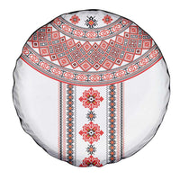 Bulgarian Embroidery Style Seamless Pattern Spare Tire Cover