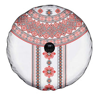 Bulgarian Embroidery Style Seamless Pattern Spare Tire Cover