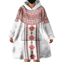 Bulgarian Embroidery Style Seamless Pattern Wearable Blanket Hoodie