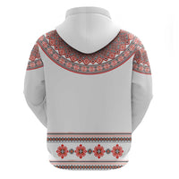 Bulgarian Embroidery Style Seamless Pattern Zip Hoodie