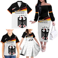 Custom Germany Football Family Matching Off The Shoulder Long Sleeve Dress and Hawaiian Shirt Come On DFB-Team