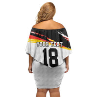 Custom Germany Football Family Matching Off Shoulder Short Dress and Hawaiian Shirt Come On DFB-Team