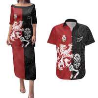 Custom British Lions New Zealand Couples Matching Puletasi and Hawaiian Shirt Unique Style - Polynesian Pride