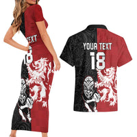 Custom British Lions New Zealand Couples Matching Short Sleeve Bodycon Dress and Hawaiian Shirt Unique Style - Polynesian Pride