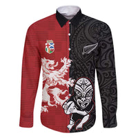 Custom British Lions New Zealand Family Matching Long Sleeve Bodycon Dress and Hawaiian Shirt Unique Style - Polynesian Pride