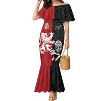 Custom British Lions New Zealand Family Matching Mermaid Dress and Hawaiian Shirt Unique Style - Polynesian Pride