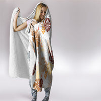 Brown Aloha Hawaiian Hooded Blanket Monstera Hibiscus Tropical Pattern