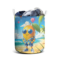 Funny Hawaii Mango Laundry Basket Tropical Summer Beach Mascot Vacation