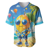 Funny Hawaii Mango Baseball Jersey Tropical Summer Beach Mascot Vacation