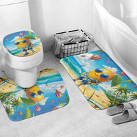 Funny Hawaii Mango Bathroom Set Tropical Summer Beach Mascot Vacation
