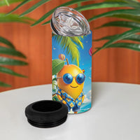 Funny Hawaii Mango 4 in 1 Can Cooler Tumbler Tropical Summer Beach Mascot Vacation