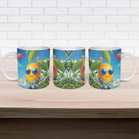 Funny Hawaii Mango Ceramic Mug Tropical Summer Beach Mascot Vacation