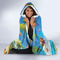 Funny Hawaii Mango Hooded Blanket Tropical Summer Beach Mascot Vacation