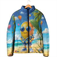 Funny Hawaii Mango Padded Jacket Tropical Summer Beach Mascot Vacation