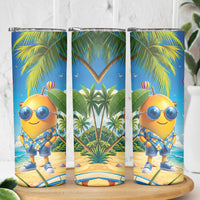 Funny Hawaii Mango Skinny Tumbler Tropical Summer Beach Mascot Vacation