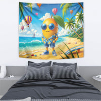 Funny Hawaii Mango Tapestry Tropical Summer Beach Mascot Vacation