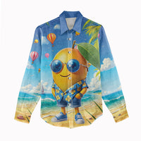 Funny Hawaii Mango Women Casual Shirt Tropical Summer Beach Mascot Vacation