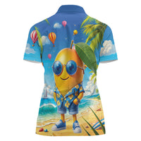Funny Hawaii Mango Women Polo Shirt Tropical Summer Beach Mascot Vacation