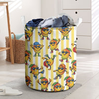 Funny Hawaii Mango Hip Hop Cartoon Laundry Basket Summer Beach Party