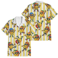 Funny Hawaii Mango Hip Hop Cartoon Family Matching Summer Maxi Dress and Hawaiian Shirt Summer Beach Party