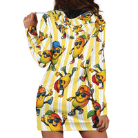 Funny Hawaii Mango Hip Hop Cartoon Hoodie Dress Summer Beach Party