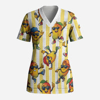 Funny Hawaii Mango Hip Hop Cartoon Scrub Top Summer Beach Party