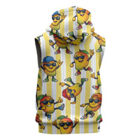 Funny Hawaii Mango Hip Hop Cartoon Sleeveless Zip Hoodie Summer Beach Party