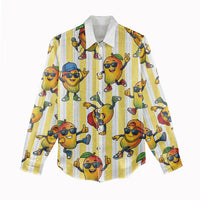 Funny Hawaii Mango Hip Hop Cartoon Women Casual Shirt Summer Beach Party