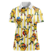 Funny Hawaii Mango Hip Hop Cartoon Women Polo Shirt Summer Beach Party