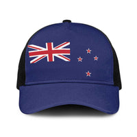 New Zealand Baseball Net Cap National Flag Colors LT19 One Size Black Blue - Polynesian Pride