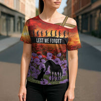 Personalised ANZAC Day Cross Shoulder Shirt Remembering the Animals of War