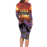 Personalised ANZAC Day Family Matching Long Sleeve Bodycon Dress and Hawaiian Shirt Remembering the Animals of War