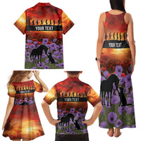 Personalised ANZAC Day Family Matching Tank Maxi Dress and Hawaiian Shirt Remembering the Animals of War