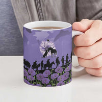 ANZAC Day Ceramic Mug Lest We Forget the Animals Too