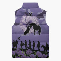 ANZAC Day Sleeveless Puffer Jacket Lest We Forget the Animals Too LT19 - Polynesian Pride