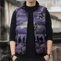 ANZAC Day Sleeveless Puffer Jacket Lest We Forget the Animals Too LT19 - Polynesian Pride