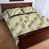 Hawaiian Pikake Maile Lei Quilt Bed Set Tiare Hibiscus Kalo Palapalai Leaf Beige LT19 - Polynesian Pride