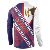 American Samoa Flag Day Button Sweatshirt Polynesian Tribal Tattoo Eagle Art LT19 - Polynesian Pride