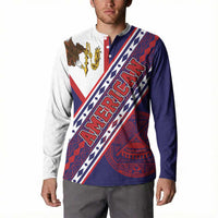 American Samoa Flag Day Button Sweatshirt Polynesian Tribal Tattoo Eagle Art LT19 - Polynesian Pride