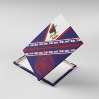 American Samoa Flag Day Canvas Wall Art Polynesian Tribal Tattoo Eagle Art LT19 With Frame Navy - Polynesian Pride