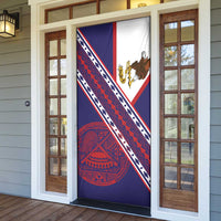 American Samoa Flag Day Door Cover Polynesian Tribal Tattoo Eagle Art LT19 - Polynesian Pride