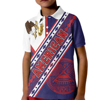 American Samoa Flag Day Kid Polo Shirt Polynesian Tribal Tattoo Eagle Art LT19 Kid Navy - Polynesian Pride