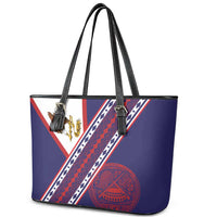 American Samoa Flag Day Leather Tote Bag Polynesian Tribal Tattoo Eagle Art LT19 - Polynesian Pride