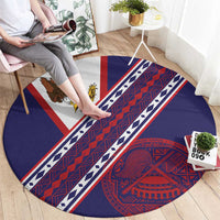 American Samoa Flag Day Round Carpet Polynesian Tribal Tattoo Eagle Art LT19 - Polynesian Pride