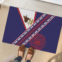 American Samoa Flag Day Rubber Doormat Polynesian Tribal Tattoo Eagle Art LT19 - Polynesian Pride
