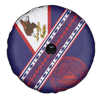 American Samoa Flag Day Spare Tire Cover Polynesian Tribal Tattoo Eagle Art LT19 - Polynesian Pride