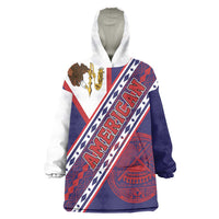 American Samoa Flag Day Wearable Blanket Hoodie Polynesian Tribal Tattoo Eagle Art LT19 One Size Navy - Polynesian Pride