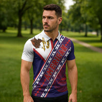 American Samoa Flag Day Zipper Polo Shirt Polynesian Tribal Tattoo Eagle Art LT19 - Polynesian Pride