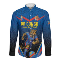 Custom World Football 2026 DR Congo Long Sleeve Button Shirt Les Leopards Coupe du Monde Glory