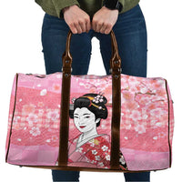 Japanese Geisha Cherry Blossom Travel Bag Pink Palaka Hawaii Pattern Fusion Design